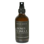 River Birch Luxury Linen and Room Spray - Home Signature Scent Honey Vanilla Room Fragrance Spray - Fragrant Fresh Linen Air Freshener For Bedding - Handmade in Texas - 4 oz Glass Amber Bottle