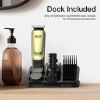 Beard Trimmer for Men, 17-in-1 Mens Grooming Kit with 6 Trimmer Heads, Cordless Hair Clippers Rechargeable with Charging Dock, IPX7 Waterproof Wet Dry Use for Body Face Nose & Mustache