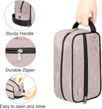 Modern Rose Gold Music Note Travel Toiletry Bag for Women Men Lightweight Cosmetic Makeup Bag Organizer Waterproof Shaving Bag Dopp Kit with Large Capacity for Toiletries and Shaving Accessories