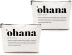 2pcs Hawaiian Inspirational Makeup Bag, Hawaiian Gifts Cosmetic Bag, Hawaii Souvenirs, Minimalist Thank You Gifts for Women Female Grandma Mom Sister Friend Wife
