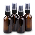 Wedama 4 oz Mini Glass Spray Bottles, Empty Small Spray Bottles with Funnel Dropper, Fine Mist for Hair, Travel, Plants, Cleaning Solutions and Skin Care (4 Pack Amber)