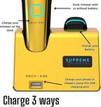 Supreme Trimmer Recharge ST777 – Professional Barber Trimmer with 2 Removable Batteries | 8000 RPM Motor, Zero Gap DLC Blades, Smart Charging Dock, USB-C Fast Charge