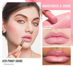 Oulac Pale Pink Lipstick Shine for Women, 2 in 1 Glossy Light Pink Tinted Lip Balm, Hydrating Lipstick for Dry Lips, Moisture Shine Sheer Juicy Finish Vegan 2.2g/0.07oz (20)