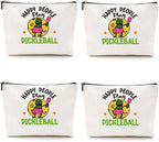 4pcs Funny Pickleball Gifts Makeup Bag, Ball Player Cosmetic Bag Ball Lover with Zipper Pouch Accessories Pickleball Lover Gifts for Girls Women Fans Player Mom Sister Christmas Birthday Gifts