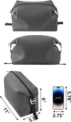 6"x 11" 6L Large Silicone Toiletry Bag,Waterproof Leakproof Foldable Travel Organizer,Dopp Kit Alternative for Men & Women,Grey
