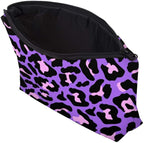 Cute Travel Makeup Bag Cosmetic Bag Small Pouch Gift for Women (Cheetah Print Purple)