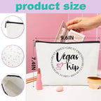 4PCS Girls Trip Makeup Bag - Weekend Gifts, Summer Cosmetic Toiletry Bag, Zipper Pouch Weekender Bags for Women, Female, Bride, Friendship, Bachelorette Party, Birthday