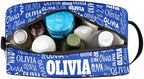 Personalized Name Makeup Bag, Custom Women Cosmetic Travel Toiletry Bag Pouch Organizer for Vacation Weekend Royal Blue