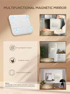OMIRO Makeup Case, Makeup Bag with Light Up Mirror Set, Makeup Organizer Bag with Magnet Makeup Mirror for Women and Girls