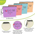 4Pcs Girls Trip Gifts Favors Weekend Bag Funny Makeup Bag Girls Weekend Gifts Friendship Weekender Bags for Women Girl Bestie Cosmetic Bags Zipper Pouch Wedding Birthday Bachelorette Party
