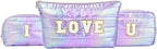 Hiroyuki 3pcs Iridescent Quilted Makeup Bag (ILOVEU, purple)