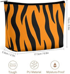 Personality Fashion Zipper Cosmetic Case, Portable Makeup Case, Toiletry Bag, Tiger Stripes Animal Print Travel Cosmetic Toiletry Bag