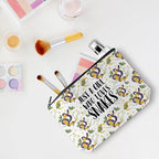 Cute Snakes Print Makeup Bag Snake Gifts Cosmetic Travel Bag Snake Accessories Decor Stuff for Animal Snakes Lovers Women Breeder Girls Sister Best Friend Funny Skincare Bag for Christmas Birthday