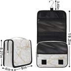Travel Toiletry Bag for Women & Men Abstract Rose Gold Marble Hanging Cosmetic Organizer Portable Waterproof Makeup Case Make Up Bag with Compartments Travel Essentials for Bathroom Shower