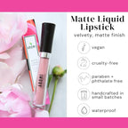 Aromi Matte Liquid Lipstick | Light, Pale Pink Lip Color, Long-Lasting, Smudge Proof, Vegan, Cruelty-free, Parabn and Phthalate Free (Blush Nude)