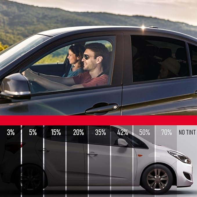 United Window Tint 2Ply Nano Carbon 40" in 100'Ft Charcoal 50% VLT Privacy Window Tint for Car, Home, Blocks UV/IR Rays, Reduce Heat & Glare - Adhesive Film - Lifetime Color Stability