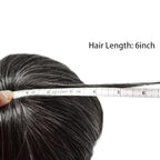 FACE MIRACLE French Lace Mens Toupee Human Hair System Lace Center Toupee for Men Thin Skin PU Around Hair Replacement System V-Looped Mens Hair Wig 6"X9" #1B30 1B# OFF BLACK WITH 30% SYNTHETIC GREY