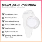 evpct Single Cream Eye Shadow Palette Pot Makeup for Older Women, Pearl White Sparkle Shimmer Glitter Metallic Monochrome Cream to Powder Eyeshadow Palette Eye Brightener, High Pigment Waterproof