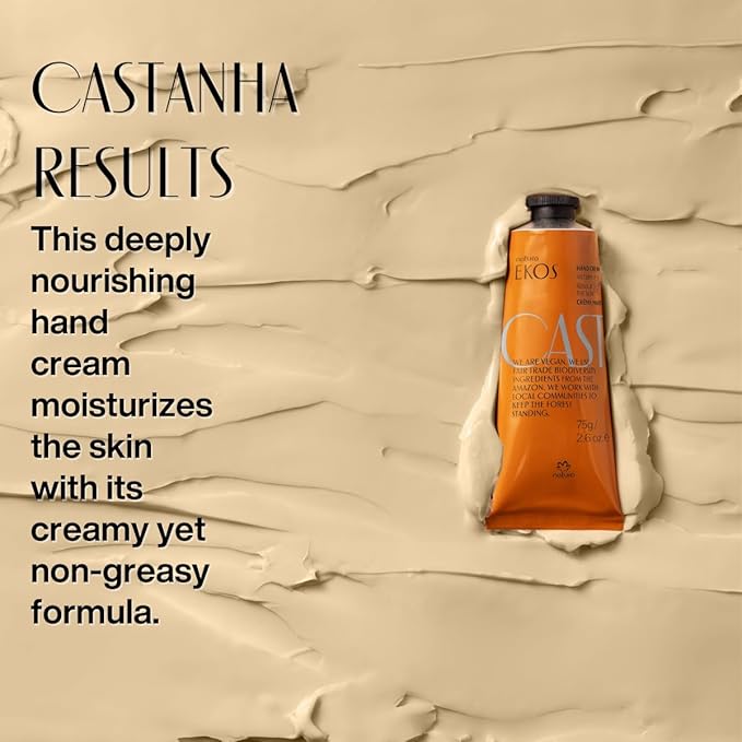 Natura Ekos Brazil Nut (Castanha) Hand Cream Duo – Brazil Nut Hydration Set | 24-Hour Moisture, Vegan Skin Care - 2.6oz + 1.41oz