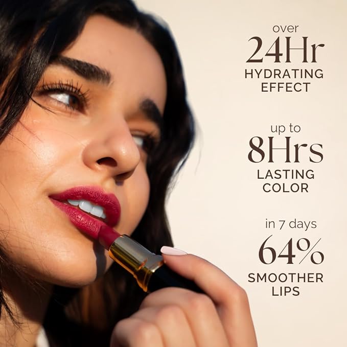 Essence Of Argan Pink & Teaberry Lipstick Set Deep Moisturizing, Long Lasting Lip Care with Pure Argan Oil and Shea Butter