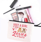 Funny Makeup Bag Rat Stuff Rat Themed Gifts for Women Girls Girlfriend Bestie Daughter Best Friend Rats Owner Animal Lover Gifts Rat Cosmetic Bag Zipper Pouch Travel Bag Graduation Birthday Gifts