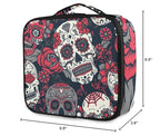 ALAZA Day of The Dead Colorful Sugar Skull with Floral Professional Cosmetic Makeup Bag Organizer Makeup Boxes