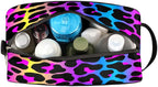 Rainbow Cheetah Leopard Print Travel Toiletry Bag for Women Men Lightweight Cosmetic Makeup Bag Organizer Waterproof Shaving Bag Dopp Kit with Large Capacity for Toiletries and Shaving Accessories