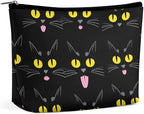 Travel Cosmetic Bag, Large Makeup Case, Toiletry Bag, Personality Fashion Zipper Cosmetic Case Cool Funny Black Cats