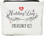 JIUWEIHU Bridal Emergency Kit, Wedding Case for Storage, Canvas Makeup Bag with Zipper, Unisex-Adult Gift for Various Occasions