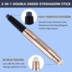 Eyeshadow Stick Eye Makeup Cream Smooth Shimmer Eyeshadow Pencil Primer Glitter Eyeliner Hypoallergenic Waterproof Long Lasting Blue Black shimmer # 12