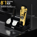 DSP Men's Grooming Kit, Beard Trimmer for Men, Nose Trimmer, Body Trimmer, Foil Shaver, T-Blade, Mustache, Cordless Hair Trimmer, IPX6 Waterproof,2 Speeds Adjustable, Gift for Men (Gold)