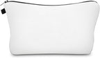 Cute Travel Makeup Bag Cosmetic Bag Small Pouch Gift for Women (Plain White)