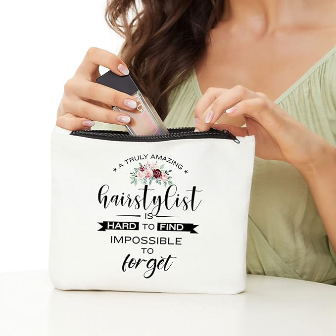 Hair Stylist Gifts, Hairdresser Bag, Hairdresser Gifts for Women, Hair Dresser Gift Idea Unique Cosmetology Graduation Birthday Christmas Thanksgiving- Amazing Hairstylist Hard to Find Makeup Bag