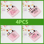 4 Pcs Dance Makeup Bag, Dancer Gifts, Dance Gifts Dance Stuff Cosmetic Bag Dance Recital Gifts for Girls Women Friends Teammates Travel Toiletry Bag, Dance Teacher Gifts Graduation Birthday Gifts