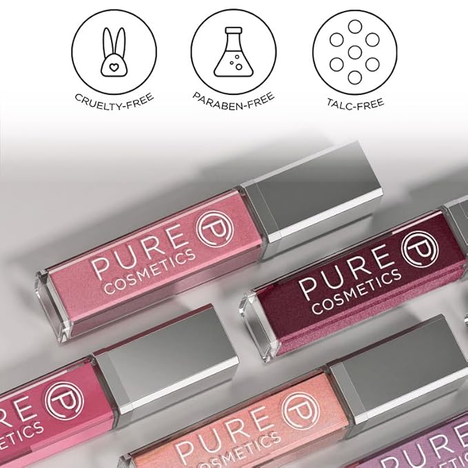 Pure Illumination Light-Up Lip Gloss with LED-Lit Applicator Brush + Side Mirror, Non-Sticky, Moisturizing Hydrating Lip Glosses with Lanolin, Jojoba Oil, & Vitamin E, Razzmatazz