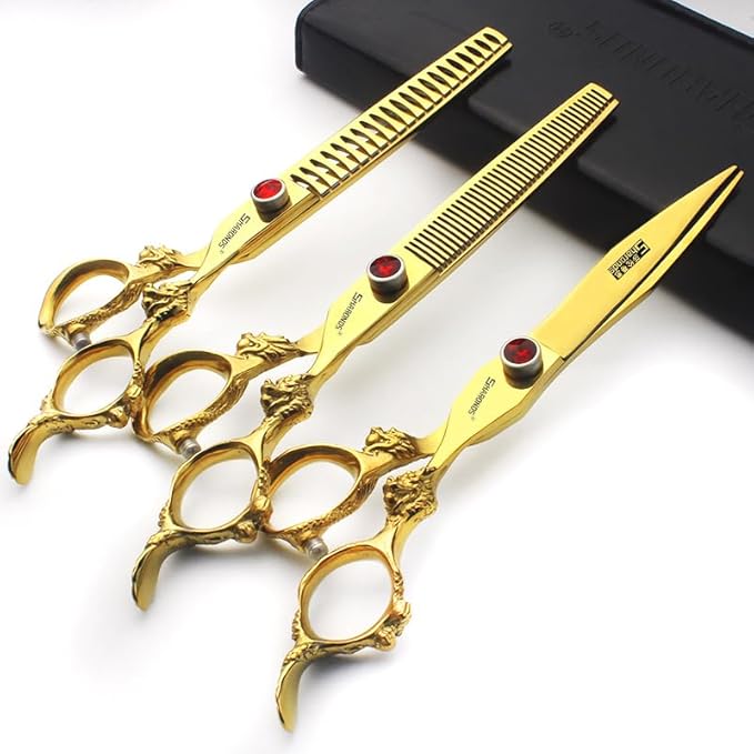 Hair Scissors 6/7/8/9-inch 440C High Hardness For Hairdressers Haircuts Cuttinging Scissors Professional Haircut (7 inch-3pc)