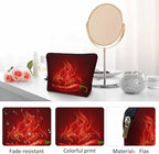 Chili Pepper Cosmetic Travel Bag For Toiletries, Fire Hot Spicy Red Chili Pepper Makeup Bag Toiletry Bags For Women, Flax Cosmetic Bags Make Up Bag Purse Toiletries Bag Birthday Gift