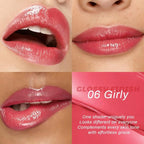 Kaely 2Pcs Honey Lipstick Tinted Lip Balm, Hydrating Shine Lipstick for Women Dry Lips, Moisturizing Nourishing Glossy Lip Gloss Stain Makeup, Sheer Lightweight, Vegan, 05 Rose+06 Girly
