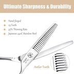 JASON 6" Hair Scissors Set - Hair Shears with Ultimate Sharp Sword Blade, Professional Haircut Scissor Hair Trimming Shear for Barber, Hairdresser, Stylist, Japanese 440C Stainless Steel Gift