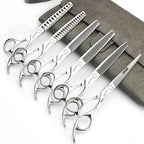 SHARONDS 6.5 Inch Stainless Steel Professional Barber Scissors Hair Thinning Scissors Hairdresser or Home Hairdresser Variant/Hybrid Scissors (6.5 inch-6pc)