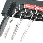 6.0 Inches Professional hair cutting thinning scissors set with razor (Silver)