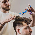Professional Hair Cutting Scissors Sets Stainless Steel Barber Hairdressing Scissors Multifunctional Salon Thinning Scissors Straight Shears Tools for Men Women Home Use (Blue)