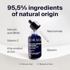 HORACE Salicylic Acid + Niacinamide Face Serum for Men – Anti-Blemish Treatment for Pore Tightening, Smoother Skin, and Redness Reduction – Vegan Skin Care for All Skin Types – Unscented, 30ml