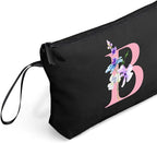 SEAMOON Women Birthday Unique Maid of Honor Friendship Gifts for Women Sister Bridesmaid Bride Personalized Travel Makeup Cosmetic Bag with Mirror Valentines Mothers Day Christmas Graduation B