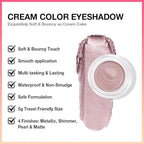 Cream Glitter Light Champagne Shimmer Metallic Eyeshadow Palette Makeup For Mature Women, Mini Instant Holographic Eyeshadow, Sombras Crema Para Ojos, Talc, Paraben & Cruelty Free, 730