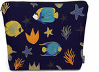 Sea Animal Makeup Bags Makeup Organizer, Ocean Sea Turtle Starfish Seaweed Flax Toiletry Bags Travel Cosmetic Bag Makeup Purse Pouch Skincare Bag Wallet Bags For Women Female Mom Daughter