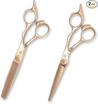 Gold Hair Shears Set for Professional Hair Cutting - Scissors and Thinning Shears - Saki Shears Tsuru