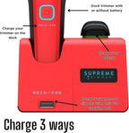 Supreme Trimmer Recharge ST777 – Professional Barber Trimmer with 2 Removable Batteries | 8000 RPM Motor, Zero Gap DLC Blades, Smart Charging Dock, USB-C Fast Charge