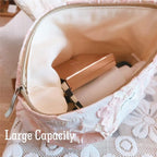 STARDW Aesthetic Floral Makeup Bag Cute Small Cosmetic Bags for Women Girls, Travel Toiletry Bag Large Capacity Zipper Makeup Pouch, Purse Organizer Pouches