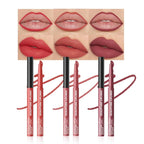 Matte Lip Liner Pencil Set, 12 Colors, Waterproof, Smudge-Proof, Long-Lasting, Semi-Glossy Finish for Defining, Contouring (3#, 3Count (Pack of 1))